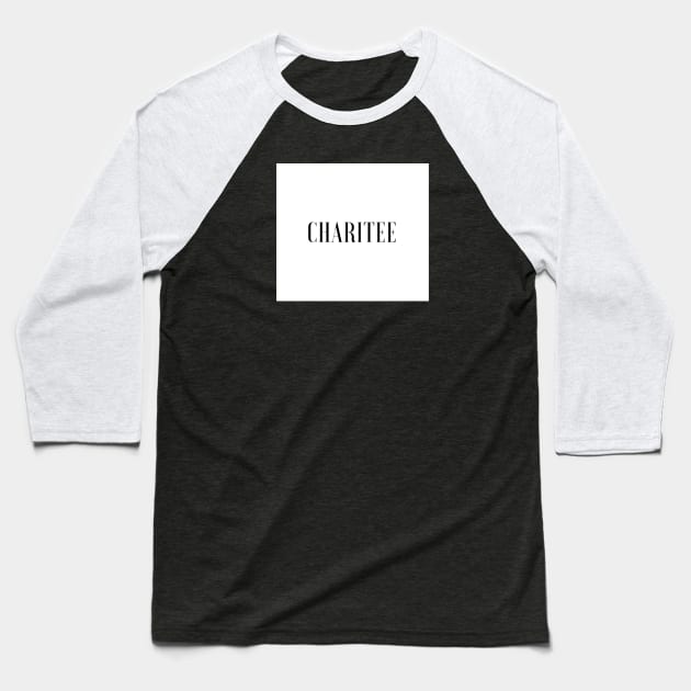 Charitee White Standard Baseball T-Shirt by Charitee
